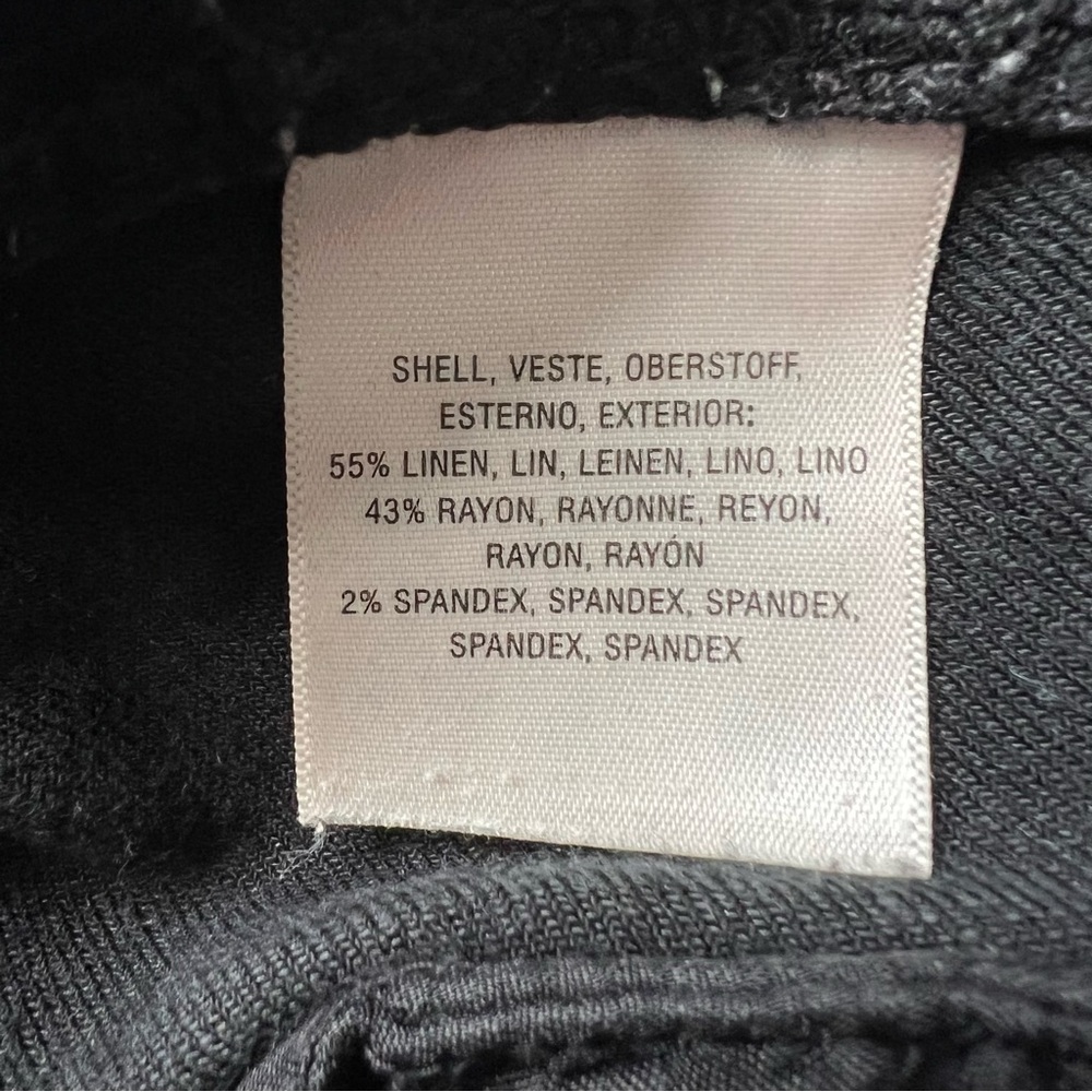 Women's Elevenses Black Linen High-Waisted Pants XS - Picture 9 of 9